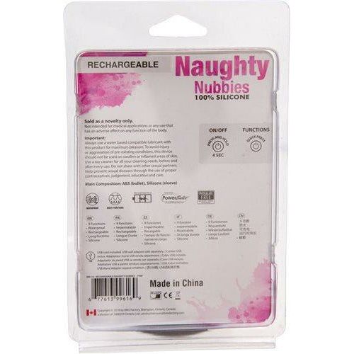 Powerbullet Rechargeable Naughty Nubbies Pink Silicone Finger Vibrator - Intense Pleasure for Women