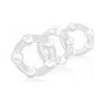Blush Novelties Stay Hard Beaded C Rings 3 Piece Clear - Luxury Male Cock Rings for Enhanced Pleasure and Performance