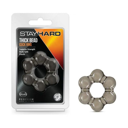 Blush Novelties Stay Hard Thick Bead Cock Ring Black - The Ultimate Pleasure Enhancer for Men - Adult Naughty Store