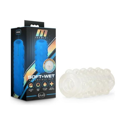 Blush Novelties M For Men Soft & Wet Orb Frosted Clear Stroker - Model MFWO-001 - Male Masturbation Toy for Sensational Stimulation and Massage - Glow in the Dark - Clear - Adult Naughty Store