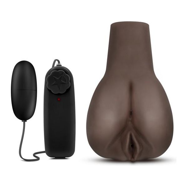 Hot Chocolate Doggy Style Deanna Vibrating Realistic Masturbator - Model DSVRM-001 - Dual Stroker - Male Pleasure - Brown