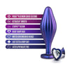 Blush Novelties Anal Adventures Matrix Wavy Bling Plug Sapphire - BN10102 - Unisex Anal Pleasure Toy - Adult Naughty Store