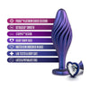 Blush Novelties Anal Adventures Matrix Swirl Bling Plug Sapphire - BN10112 - Unisex Anal Pleasure Toy - Adult Naughty Store