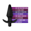 Blush Novelties Anal Adventures Platinum Silicone Vibrating Plug BN10595 - Unisex Anal Pleasure Toy - Black - Adult Naughty Store