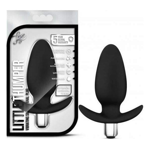 Luxe Little Thumper Black Vibrating Plug - Premium Silicone Anal Pleasure Toy (Model LT-001) for All Genders
