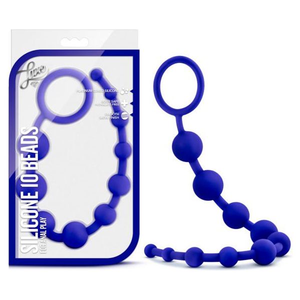 Luxe Silicone 10 Beads Indigo Blue - Premium Anal Training Toy for Men and Women