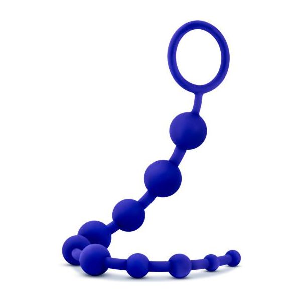 Luxe Silicone 10 Beads Indigo Blue - Premium Anal Training Toy for Men and Women