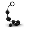 Blush Novelties Anal Adventures Platinum Black Silicone Large Anal Beads - Model AB-123 - Unisex Anal Pleasure Toy in Sensual Onyx Black