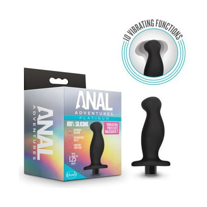 Blush Novelties Anal Adventures Platinum Silicone Vibrating Prostate Massager 02 Black - Powerful Pleasure for Men