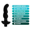 Blush Novelties Anal Adventures Platinum Silicone Vibrating Prostate Massager 03 Black - Ultimate Pleasure for Men