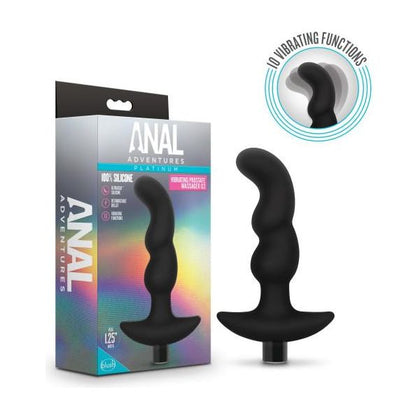 Blush Novelties Anal Adventures Platinum Silicone Vibrating Prostate Massager 03 Black - Ultimate Pleasure for Men