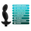 Blush Novelties Anal Adventures Platinum Silicone Vibrating Prostate Massager 04 Black - Ultimate Pleasure for Men - Adult Naughty Store