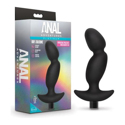 Blush Novelties Anal Adventures Platinum Silicone Vibrating Prostate Massager 04 Black - Ultimate Pleasure for Men