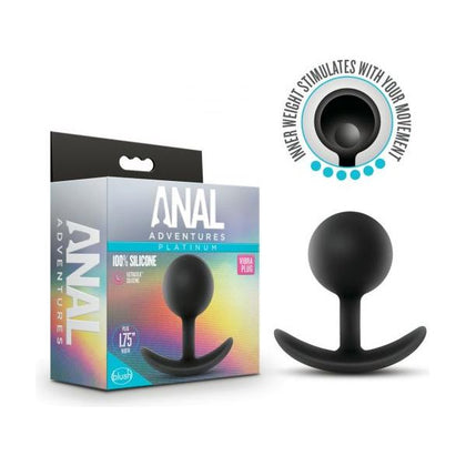 Blush Novelties Anal Adventures Platinum Silicone Vibra Plug Black - Model AAVP-001 - Unisex Anal Pleasure Toy