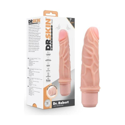 Dr. Skin Silicone Dr. Robert 7 Inches Vibrating Dildo - Beige: A Sensational Pleasure Companion for Intimate Bliss - Adult Naughty Store