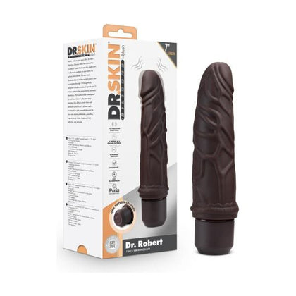 Dr. Skin Silicone Dr. Robert 7 In Vibrating Dildo - The Ultimate Pleasure Experience for Him and Her in Sensual Brown - Adult Naughty Store