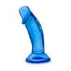 Blush Novelties B Yours Sweet N' Small 4in Dildo with Suction Cup - Model SN4DC-BL - Compact Realistic Blue Pleasure Toy for Gentle Stimulation