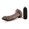 Dr. Skin Dr. Dave 7 Inches Vibrating Cock Suction Cup Brown Chocolate - Realistic Lifelike Pleasure for Men and Women
