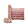 Dr. Skin Dr. William 8in Dildo with Balls - Realistic Beige Light Skin Tone