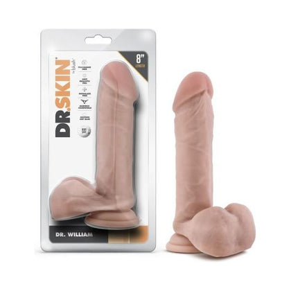 Dr. Skin Dr. William 8in Dildo with Balls - Realistic Beige Light Skin Tone