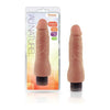 Blush Novelties AU Naturel Tomas Latin Color Vibrating Dildo - Sensa Feel Technology - Model T-101 - For All Genders - Ultimate Pleasure Experience - Sultry Brown