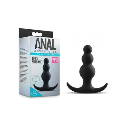 Blush Novelties Anal Adventures Platinum Beaded Plug Black - Model ABP-001 - Unisex Anal Pleasure Toy