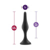 Blush Novelties Anal Adventures Platinum Silicone Beginner Plug Medium Black - Model AA-BPM-BLK - Unisex Anal Pleasure Toy - Adult Naughty Store