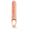 Performance Plus 9 Inches Silicone Cock Sheath Penis Extender - The Ultimate Enhancer for Length and Girth - Model P9X - Male Pleasure - Beige