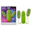 B Yours Double Pop Eggs Lime Green Vibrating Bullet - Model DP-EG-001 - Unisex Pleasure Toy for Dual Stimulation - Adult Naughty Store