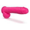 Blush Novelties Neo Elite 10in Dual Density Cock with Balls - Model NE-10-DDC-NP - Realistic Silicone Dildo for Intense Pleasure - Neon Pink
