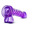 B Yours Basic 8 Purple Realistic Dildo - Model BYD-8P - Unisex Pleasure Toy for Lifelike Sensations - Adult Naughty Store