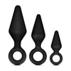 Blush Novelties Anal Adventures Platinum Silicone Loop Plug Kit Black - Model XYZ: Unleash Sensational Pleasure for All Genders! - Adult Naughty Store