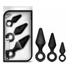Luxe Candy Rimmer Kit - Black Silicone Butt Plug Set for Anal Training (Model CRK-3B) - Unisex Pleasure in Sleek Black