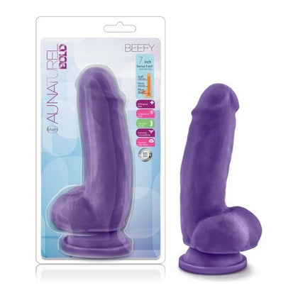 Blush Novelties Au Naturel Bold Beefy 7-Inch Purple Realistic Dildo - Model BN-0098 - For Men and Women - Intense Pleasure for Anal and Vaginal Stimulation