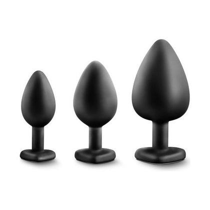 Luxe Bling Plugs Training Kit - Black with Rainbow Gems: The Ultimate Anal Training Experience for All Genders
