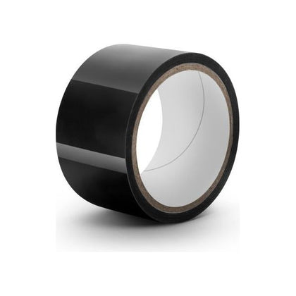 Blush Novelties Temptasia Bondage Tape 60ft Black - Reusable PVC Self-Adhesive Restraint for Sensual BDSM Play