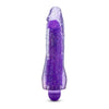 Blush Novelties Glow Dicks Molly Glitter Vibrator Purple - Powerful Multi-Speed Light-Up Realistic Dildo for Female Pleasure - Adult Naughty Store