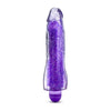 Blush Novelties Glow Dicks Molly Glitter Vibrator Purple - Powerful Multi-Speed Light-Up Realistic Dildo for Female Pleasure - Adult Naughty Store