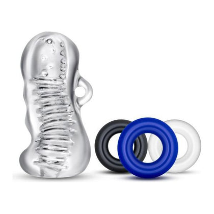 Blush Novelties Quickie Kit Jerk Off Clear Stroker Sleeve - Model QKJO-001 - Male Masturbation Toy for Enhanced Pleasure - Transparent - Adult Naughty Store