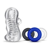 Blush Novelties Quickie Kit Jerk Off Clear Stroker Sleeve - Model QKJO-001 - Male Masturbation Toy for Enhanced Pleasure - Transparent - Adult Naughty Store