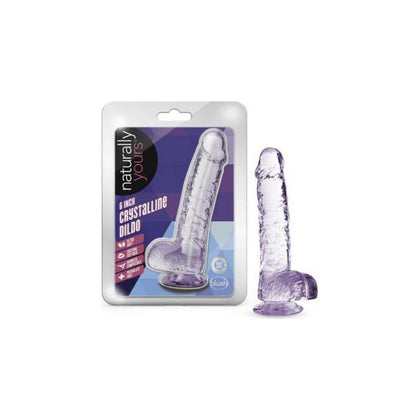Blush Novelties Naturally Yours 6in Amethyst Crystalline Dildo for Women - Realistic Lifelike Pleasure Toy