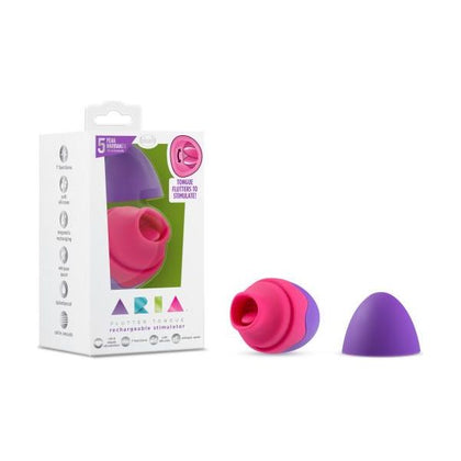 Blush Novelties Aria Flutter Tongue Vibrator - Model FT-500 - Female Clitoral Stimulation - Purple