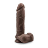 Blush Novelties Au Naturel 9.5 Inches Dildo with Suction Cup - Sensa Feel Dual Density Technology - Model AN-9.5 - Unisex - Ultimate Pleasure - Chocolate Brown - Adult Naughty Store