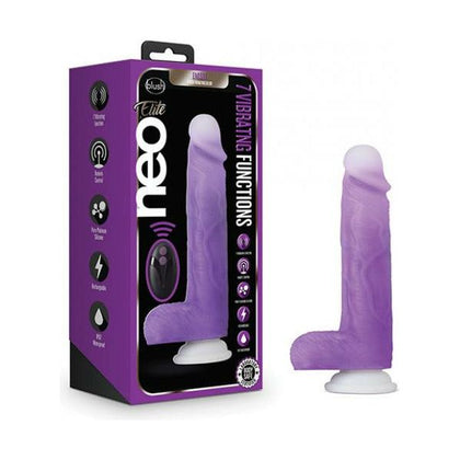 Blush Novelties Neo Elite Encore 8 Vibrating Dildo - Model NEE-8 - Purple - For Sensual Pleasure - Unisex