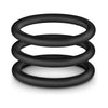 Performance VS3 Pure Premium Silicone Cock Ring Large Black - Set of 3 Rings for Enhanced Male Pleasure