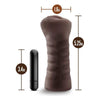 Blush Novelties Hot Chocolate Alexis Brown Vibrating Vagina Stroker - Model ACVB-001 - Female Pleasure Toy - Realistic Feel - Ribbed Canal - Bullet Vibrator - Open-Ended - Easy to Clean - Brown
