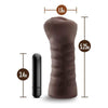 Blush Novelties Hot Chocolate Alexis Brown Vibrating Vagina Stroker - Model ACVB-001 - Female Pleasure Toy - Realistic Feel - Ribbed Canal - Bullet Vibrator - Open-Ended - Easy to Clean - Bro - Adult Naughty Store