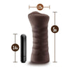 Blush Novelties Hot Chocolate Brianna Brown Vibrating Vagina Stroker - Model BRC-500 - Female Pleasure Toy - Realistic Textures - Brown