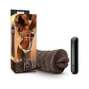 Blush Novelties Hot Chocolate Heather Brown Vibrating Mouth Stroker - Model HC-001 - Male Masturbator for Sensational Oral Pleasure - Realistic Texture - Brown