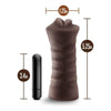 Blush Novelties Hot Chocolate Heather Brown Vibrating Mouth Stroker - Model HC-001 - Male Masturbator for Sensational Oral Pleasure - Realistic Texture - Brown - Adult Naughty Store